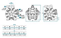 Dimensional Drawing for Air Operated Double Diaphragm Metal Pump (DP200-A)
